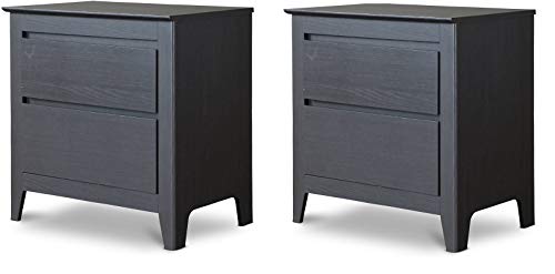 Baxton Studio Wholesale Interiors Carolina Contemporary 2-Drawers Nightstand, Brown (Set of 2)